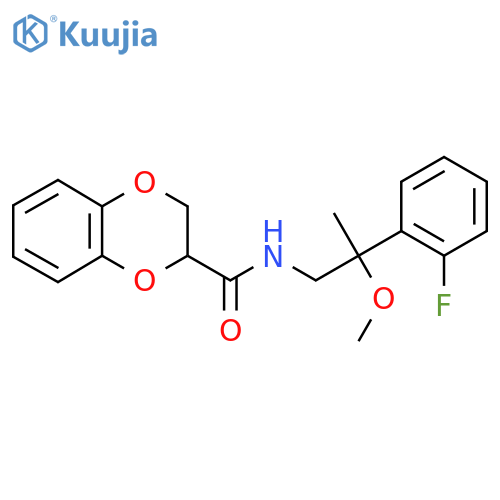 N-(2-(2-fluorophenyl)-2-methoxypropyl)-2,3-dihydrobenzo[b][1,4]dioxine-2-carboxamide structure