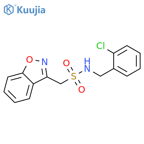 1-(1,2-benzoxazol-3-yl)-N-[(2-chlorophenyl)methyl]methanesulfonamide structure