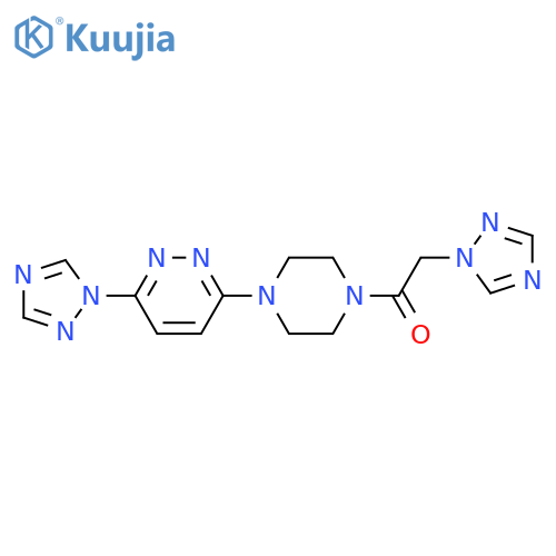 2-(1,2,4-triazol-1-yl)-1-[4-[6-(1,2,4-triazol-1-yl)pyridazin-3-yl]piperazin-1-yl]ethanone structure