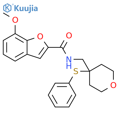 7-methoxy-N-{[4-(phenylsulfanyl)oxan-4-yl]methyl}-1-benzofuran-2-carboxamide structure