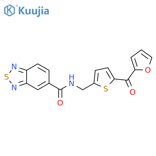 N-{[5-(furan-2-carbonyl)thiophen-2-yl]methyl}-2,1,3-benzothiadiazole-5-carboxamide structure