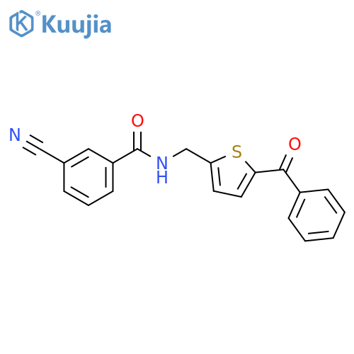 N-[(5-benzoylthiophen-2-yl)methyl]-3-cyanobenzamide structure