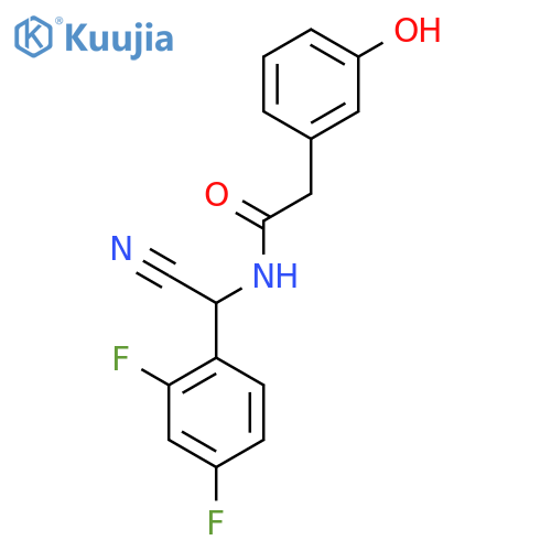 N-[cyano(2,4-difluorophenyl)methyl]-2-(3-hydroxyphenyl)acetamide structure