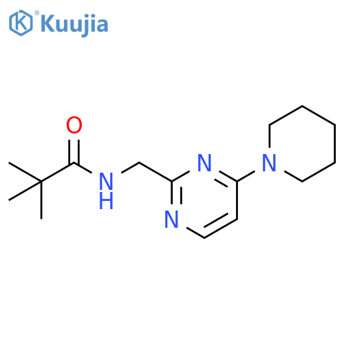 2,2-dimethyl-N-{[4-(piperidin-1-yl)pyrimidin-2-yl]methyl}propanamide structure