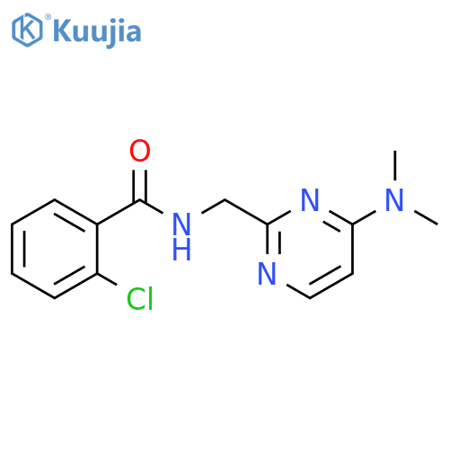 2-chloro-N-{[4-(dimethylamino)pyrimidin-2-yl]methyl}benzamide structure