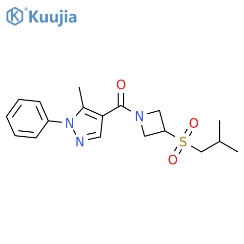 5-methyl-4-[3-(2-methylpropanesulfonyl)azetidine-1-carbonyl]-1-phenyl-1H-pyrazole structure