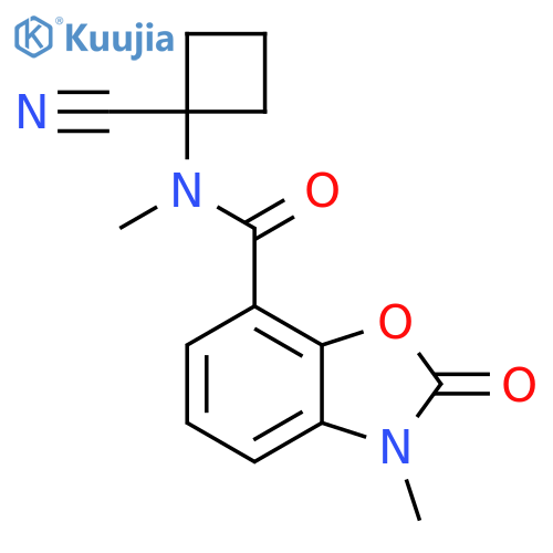 N-(1-cyanocyclobutyl)-N,3-dimethyl-2-oxo-2,3-dihydro-1,3-benzoxazole-7-carboxamide structure