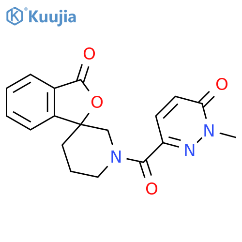 1'-(1-methyl-6-oxo-1,6-dihydropyridazine-3-carbonyl)-3H-spiro[2-benzofuran-1,3'-piperidine]-3-one structure