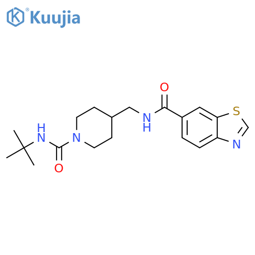 N-{[1-(tert-butylcarbamoyl)piperidin-4-yl]methyl}-1,3-benzothiazole-6-carboxamide structure