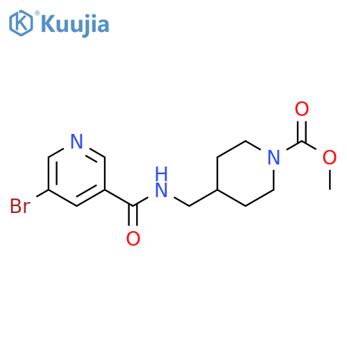 methyl 4-{(5-bromopyridin-3-yl)formamidomethyl}piperidine-1-carboxylate structure
