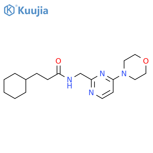 3-cyclohexyl-N-{[4-(morpholin-4-yl)pyrimidin-2-yl]methyl}propanamide structure