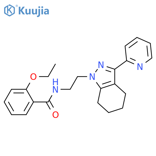 2-ethoxy-N-{2-[3-(pyridin-2-yl)-4,5,6,7-tetrahydro-1H-indazol-1-yl]ethyl}benzamide structure