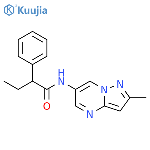 N-{2-methylpyrazolo[1,5-a]pyrimidin-6-yl}-2-phenylbutanamide structure