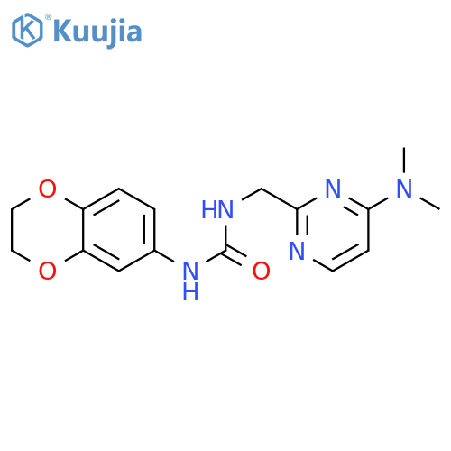 1-(2,3-dihydro-1,4-benzodioxin-6-yl)-3-{[4-(dimethylamino)pyrimidin-2-yl]methyl}urea structure