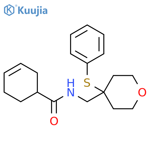 N-[[Tetrahydro-4-(phenylthio)-2H-pyran-4-yl]methyl]-3-cyclohexene-1-carboxamide structure