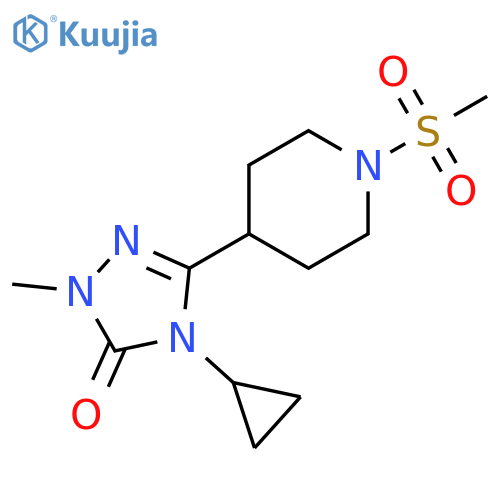 4-cyclopropyl-3-(1-methanesulfonylpiperidin-4-yl)-1-methyl-4,5-dihydro-1H-1,2,4-triazol-5-one structure
