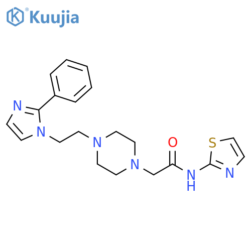 2-{4-[2-(2-phenyl-1H-imidazol-1-yl)ethyl]piperazin-1-yl}-N-(1,3-thiazol-2-yl)acetamide structure