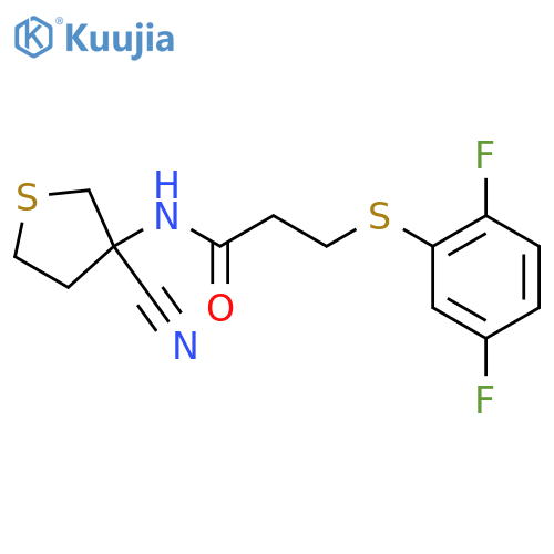 N-(3-cyanothiolan-3-yl)-3-[(2,5-difluorophenyl)sulfanyl]propanamide structure