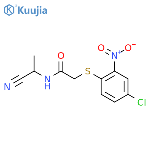 2-[(4-chloro-2-nitrophenyl)sulfanyl]-N-(1-cyanoethyl)acetamide structure