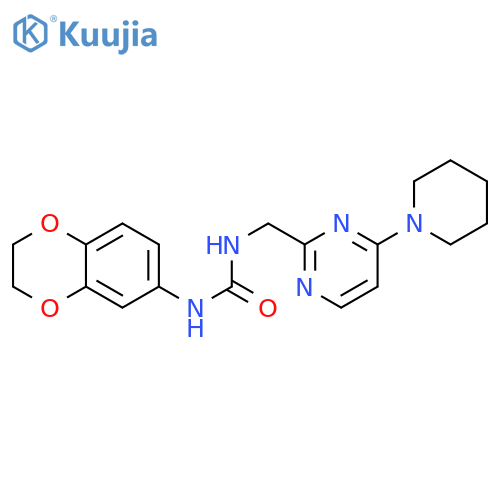 1-(2,3-dihydro-1,4-benzodioxin-6-yl)-3-{[4-(piperidin-1-yl)pyrimidin-2-yl]methyl}urea structure