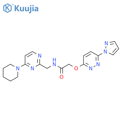 N-{[4-(piperidin-1-yl)pyrimidin-2-yl]methyl}-2-{[6-(1H-pyrazol-1-yl)pyridazin-3-yl]oxy}acetamide structure