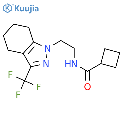 N-{2-[3-(trifluoromethyl)-4,5,6,7-tetrahydro-1H-indazol-1-yl]ethyl}cyclobutanecarboxamide structure