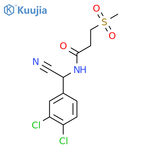 N-[cyano(3,4-dichlorophenyl)methyl]-3-methanesulfonylpropanamide structure