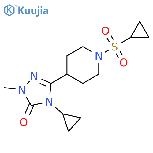 3-[1-(cyclopropanesulfonyl)piperidin-4-yl]-4-cyclopropyl-1-methyl-4,5-dihydro-1H-1,2,4-triazol-5-one structure