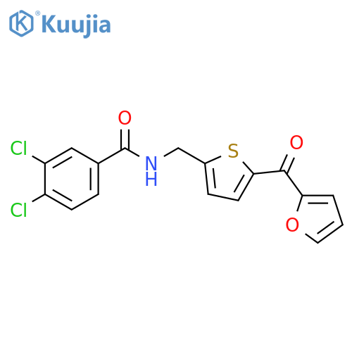 3,4-dichloro-N-{[5-(furan-2-carbonyl)thiophen-2-yl]methyl}benzamide structure