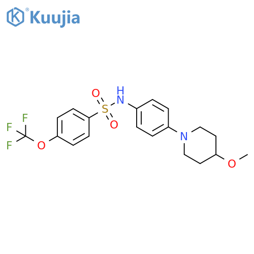 N-[4-(4-methoxypiperidin-1-yl)phenyl]-4-(trifluoromethoxy)benzene-1-sulfonamide structure