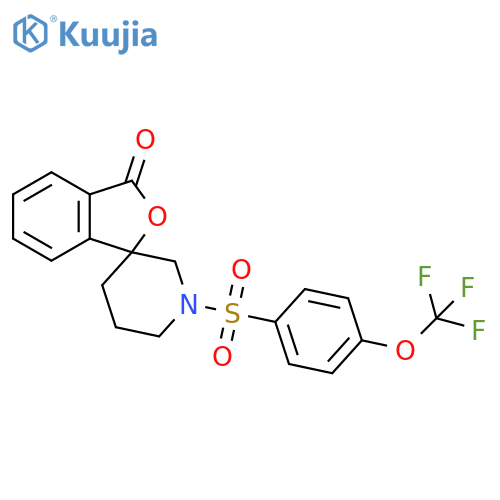 1'-[4-(trifluoromethoxy)benzenesulfonyl]-3H-spiro[2-benzofuran-1,3'-piperidine]-3-one structure