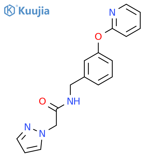 2-(1H-pyrazol-1-yl)-N-{3-(pyridin-2-yloxy)phenylmethyl}acetamide structure