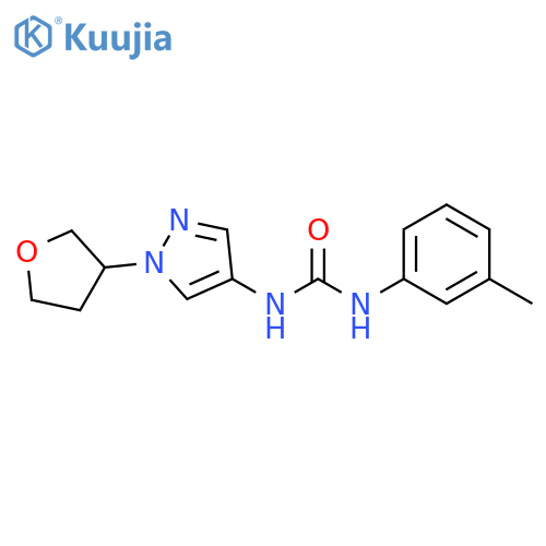 N-(3-Methylphenyl)-N′-[1-(tetrahydro-3-furanyl)-1H-pyrazol-4-yl]urea structure