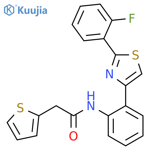 N-[2-[2-(2-Fluorophenyl)-4-thiazolyl]phenyl]-2-thiopheneacetamide structure