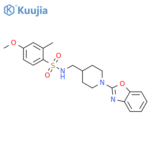 N-{[1-(1,3-benzoxazol-2-yl)piperidin-4-yl]methyl}-4-methoxy-2-methylbenzene-1-sulfonamide structure