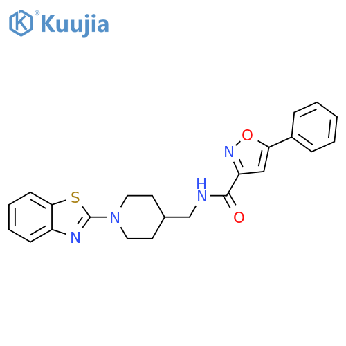 N-{[1-(1,3-benzothiazol-2-yl)piperidin-4-yl]methyl}-5-phenyl-1,2-oxazole-3-carboxamide structure