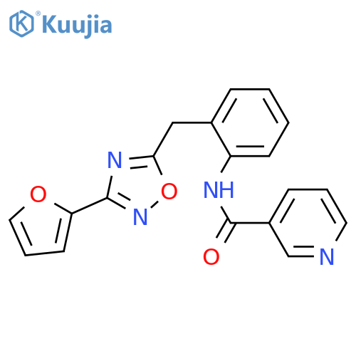 N-(2-{[3-(furan-2-yl)-1,2,4-oxadiazol-5-yl]methyl}phenyl)pyridine-3-carboxamide structure