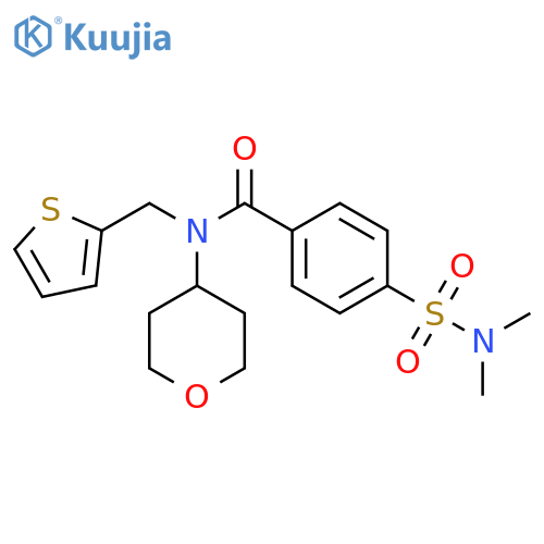 4-(dimethylsulfamoyl)-N-(oxan-4-yl)-N-[(thiophen-2-yl)methyl]benzamide structure