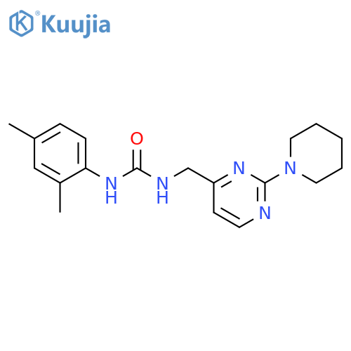 1-(2,4-dimethylphenyl)-3-{[2-(piperidin-1-yl)pyrimidin-4-yl]methyl}urea structure