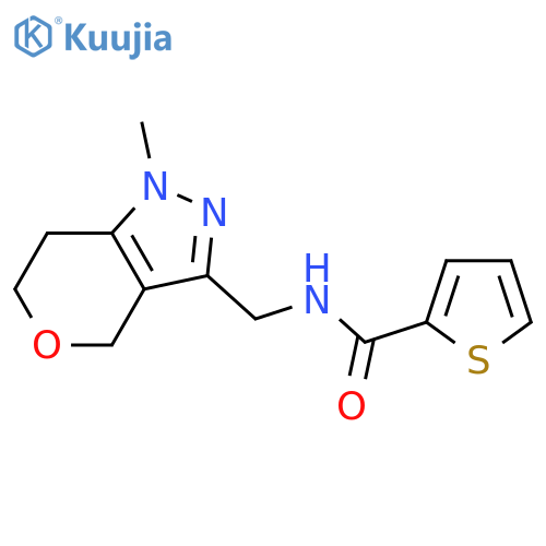 N-({1-methyl-1H,4H,6H,7H-pyrano[4,3-c]pyrazol-3-yl}methyl)thiophene-2-carboxamide structure