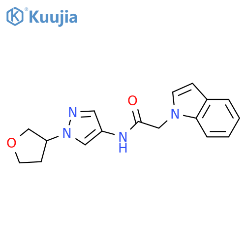 2-indol-1-yl-N-[1-(oxolan-3-yl)pyrazol-4-yl]acetamide structure