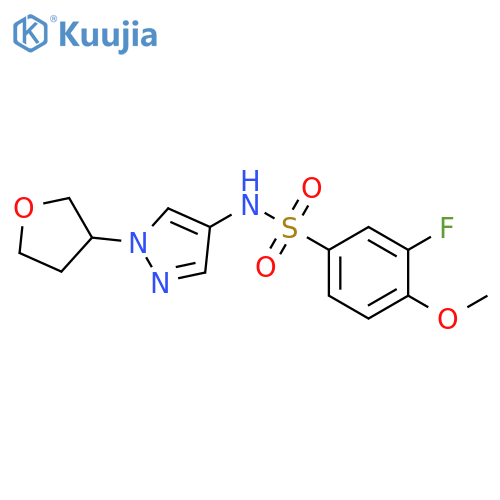 3-Fluoro-4-methoxy-N-[1-(tetrahydro-3-furanyl)-1H-pyrazol-4-yl]benzenesulfonamide structure