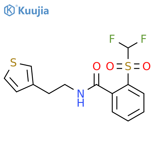2-difluoromethanesulfonyl-N-2-(thiophen-3-yl)ethylbenzamide structure