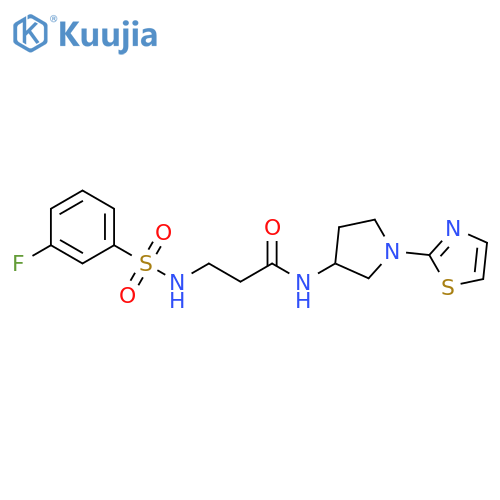 3-(3-fluorobenzenesulfonamido)-N-[1-(1,3-thiazol-2-yl)pyrrolidin-3-yl]propanamide structure