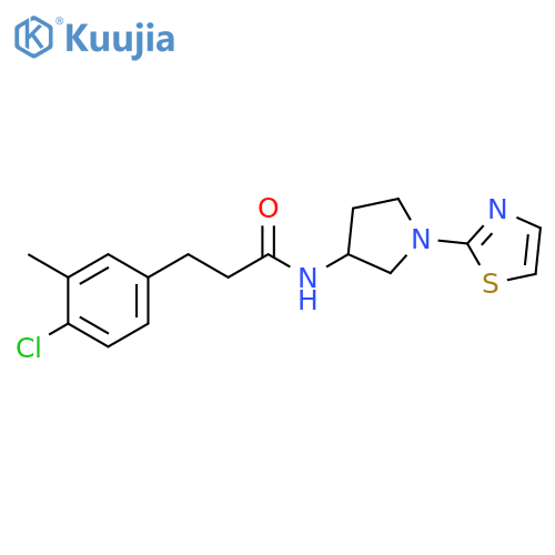 3-(4-chloro-3-methylphenyl)-N-[1-(1,3-thiazol-2-yl)pyrrolidin-3-yl]propanamide structure