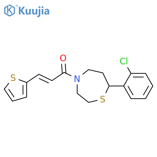 (2E)-1-[7-(2-chlorophenyl)-1,4-thiazepan-4-yl]-3-(thiophen-2-yl)prop-2-en-1-one structure