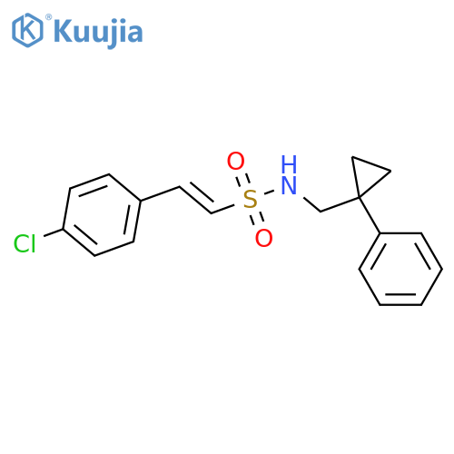 (E)-2-(4-Chlorophenyl)-N-[(1-phenylcyclopropyl)methyl]ethenesulfonamide structure