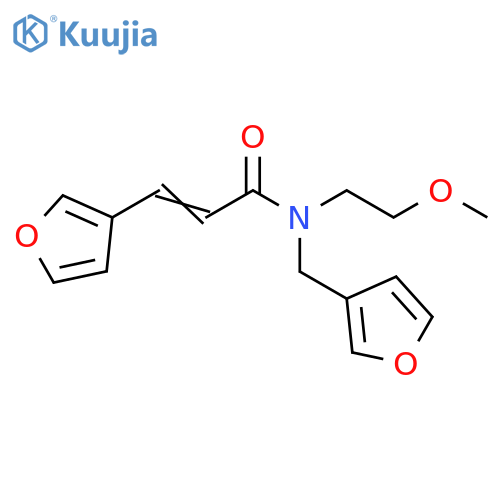 (2E)-3-(furan-3-yl)-N-[(furan-3-yl)methyl]-N-(2-methoxyethyl)prop-2-enamide structure