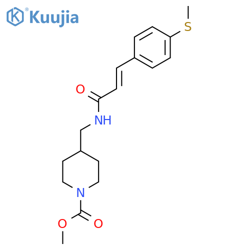 methyl 4-{(2E)-3-4-(methylsulfanyl)phenylprop-2-enamidomethyl}piperidine-1-carboxylate structure