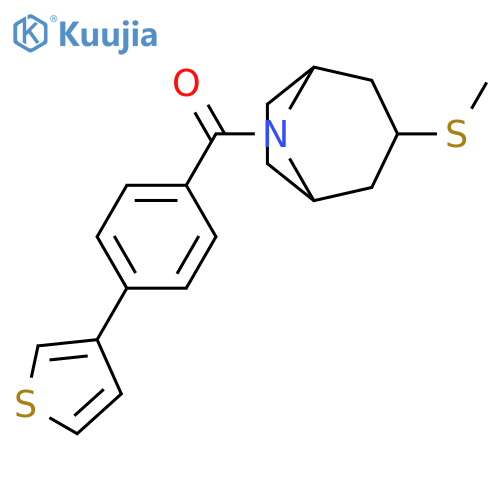 3-(methylsulfanyl)-8-[4-(thiophen-3-yl)benzoyl]-8-azabicyclo[3.2.1]octane structure